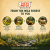 Illustration showing the journey of Tasty Notch Forest Honey from wild forest flowers to carefully packed honey jars.