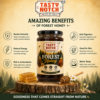 Benefits infographic showing Tasty Notch Forest Honey with immunity, digestion, antioxidants, skin health, and energy benefits.